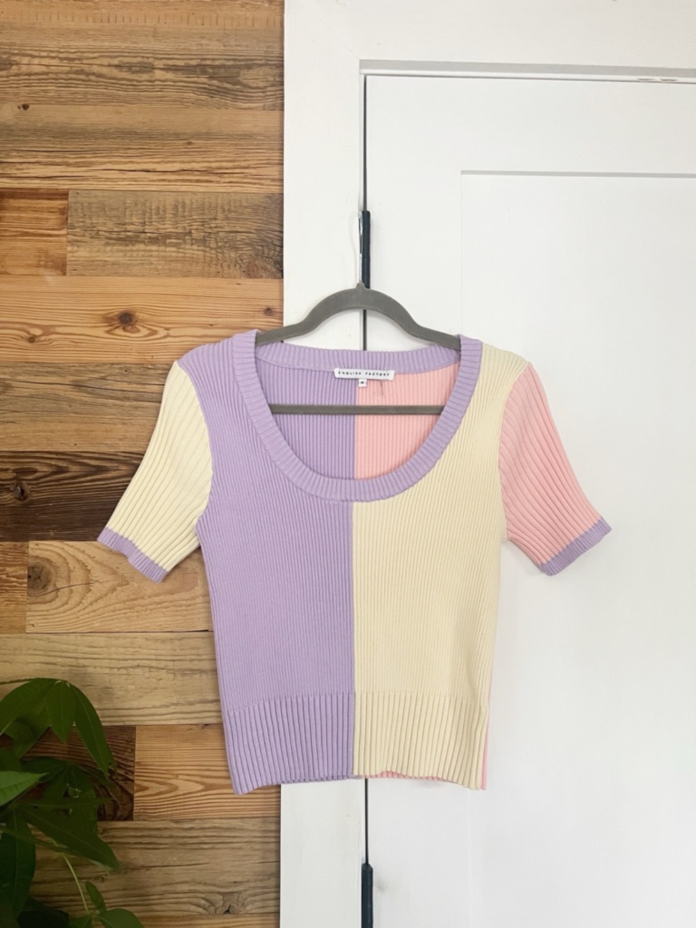 English Factory Ribbed Pastel Color-Block Sweater - Picture 4 of 7